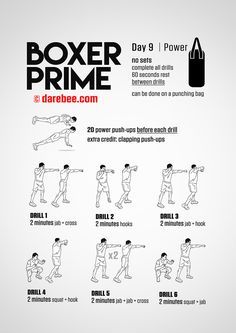 Boxer Prime, Boxing Combos, Punching Bag Workout, Boxer Workout, Boxing Workout Routine, Home Boxing Workout, Fighter Workout, Boxing Training Workout, Boxing Drills