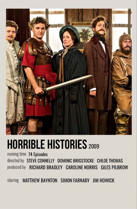 Horrible Histories Aesthetic, Horrible Histories Wallpaper, Tv Show Polaroid Posters, Chloe Thomas, Mathew Baynton Horrible Histories, Ghosts Uk Tv Show, The Captain Bbc Ghosts, American History X Movie Posters, Mathew Baynton