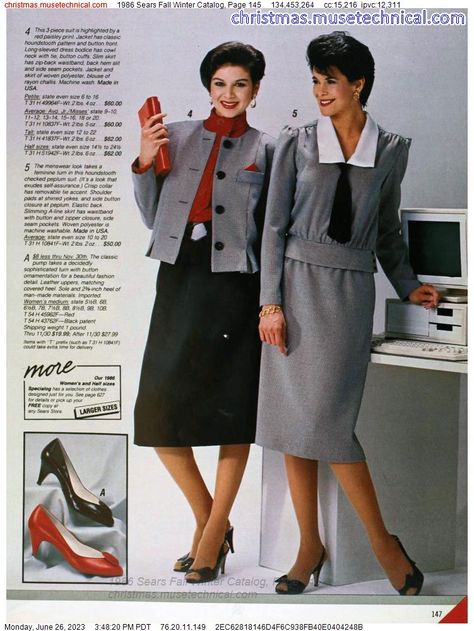 1986 Sears Fall Winter Catalog, Page 145 - Catalogs & Wishbooks 80s Woman Fashion, 1980s Costume, 1980s Fashion Women, 1980s Fashion Trends, Ladies Heels, 80s Fashion Trends, Ebony Magazine, Old School Fashion, 80s Women