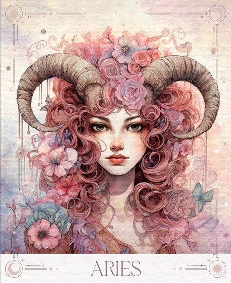 Artist: Santa Vinklere Zodiac Stickers, Aries Art, Horoscope Art, Zodiac Sign Fashion, Aries Zodiac Facts, 12 Cung Hoàng Đạo, Astrology Art, Zodiac Aries, Moon Signs