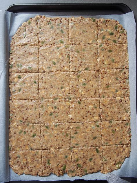 scored dough for Swedish crispbread (rye seed crackers) before baking Sourdough Rye Crackers, Norwegian Crispbread Recipe, Rye Crackers Recipe, Wasa Crispbread Recipes, Rye Crispbread Recipe, Swedish Crackers, Wasa Cracker Recipes, Swedish Picnic, Norse Food