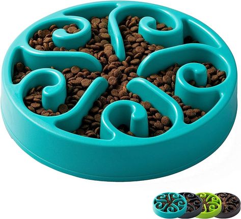 IMHAPO Slow Feeder Dog Bowl, Large 500ml Pet Slow Down Feeding Dishes, Maze Interactive Dog Puzzle, Dog Feeder Bloat Stop Slo Bowl, Non Toxic & Anti Choking, Blue : Amazon.ca: Pet Supplies Slow Feeder Dog, Mini Treats, Dog Food Bowls, Dog Puzzles, Slow Feeder, Puppy Play, Dog Feeder, Large Dog Breeds, Bowl Designs