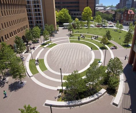 Campus Landscape Design, Landscape Plaza, Campus Landscape, Plaza Design, Campus Design, Urban Landscape Design, Public Space Design, Landscape Design Plans, Landscape Architecture Design