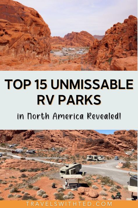 Since moving into a fifth wheel RV in 2016, I have stayed at hundreds of RV parks all over the country. From quiet state park campgrounds to luxury RV resorts and everything in between, each place has its own charm.  Here, I’ll share my picks for the 15 best RV parks in North America, places that truly stand out. Join me as I reveal why these unmissable spots should be on every RVer’s bucket list. Rv Camping Locations, Rv Trips Ideas United States, Best Campgrounds In America, Best Rv Trips In Us, Best Rv Parks In Us, Rv Trips Planning U.s. States, Rv Vacation Ideas, Luxury Rv Resorts, Campsite Ideas