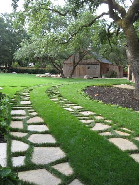 12 Driveway Ideas to Transform Your Home's Exterior • Insteading Backyard Grass Landscaping, Grass Driveway, Garden Design Pictures, No Grass Backyard, Stone Driveway, Landscaping With Boulders, Driveway Design, Driveway Landscaping, Garden Stepping Stones