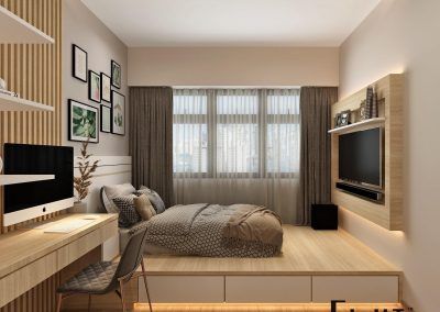 🏠 Top Residential Home Interior Designer in Singapore Singapore Bedroom Ideas, Japanese Style Condo Interior Design, Small Room 2 Beds, Platform Bedroom Design, 2 Bedroom Condo Interior, Small Room Interior Bedroom, Tatami Bedroom Design, Small Condo Interior Design, Small Teen Bedroom