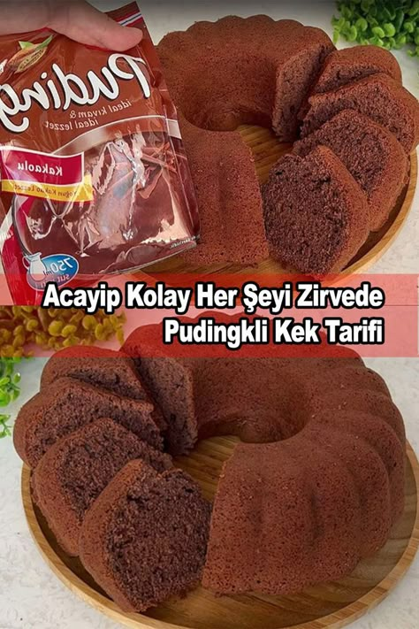 Acayip Kolay Her Şeyi Zirvede Pudingli Kek Tarifi Gökkuşaği Pasta, Baklava, Tart, Cheesecake, Pasta, Cake