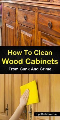 Clean Wood Cabinets, Wood Cabinet Cleaner, Cleaning Wooden Cabinets, Cabinet Cleaner, Cleaning Cabinets, Clean Wood, Deep Cleaning Hacks, Clean Kitchen Cabinets, Cleaning Painted Walls