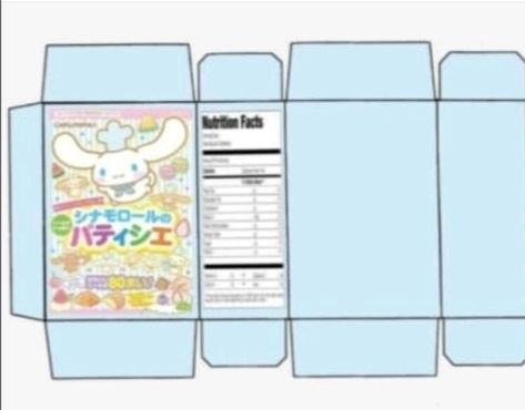 Sanrio Cereal Box Template, Paper Toys Template Anime, Hello Kitty Cereal, Cinnamoroll Crafts, Template Paperized, Papercraft Kawaii, Sanrio Printables, Box Template Printable, Hello Kitty Printables