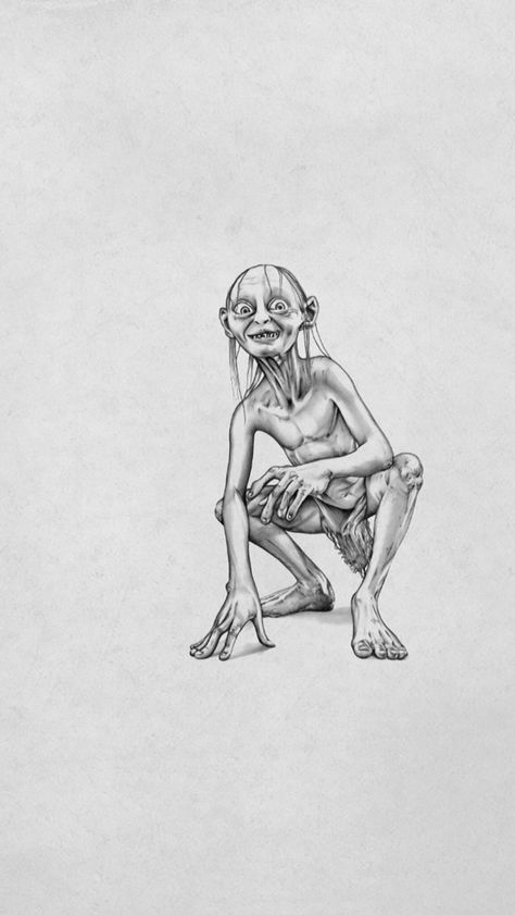 Smeagol Gollum Tattoo Design, Smeagol Drawing, Smeegle Lord Of The Rings, Gollum Tattoo, Lord Of The Rings Anduril Tattoo, Smaug Tolkien Drawing, Lord Of The Rings Tattoo Anduril, Screaming Drawing, Lotr Aesthetic