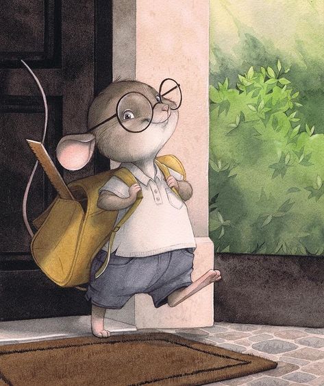 Julie Mellan, Maus Illustration, Teachers Illustration, Mouse Illustration, Color Symbolism, Go Back To School, Instagram Giveaway, Giveaway Time, Children's Illustration