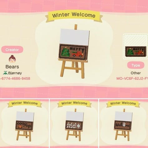 Acnh Welcome Mat Codes, Acne Christmas Codes, Winter Animal Crossing Codes, Animal Crossing Winter Codes, Acnh Welcome Mat, Winter Acnh Codes, Winter Island Acnh, Christmas Acnh Codes, Acnh Winter Design Codes