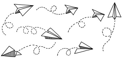 Paper Plane Doodle, Airplane Vector Illustration, Peta Pikiran, Doodle Paper, Plane Icon, Airplane Vector, Doodle Icon, Paper Airplane, Paper Airplanes