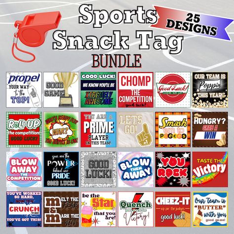 Treat Tag Sport - Etsy Sports Swag Bag Ideas, Team Treat Ideas, Sports Treats Ideas, Football Treats For Players High Schools, Homecoming Snack Ideas, Game Day Treats For Players, Football Team Snacks Ideas, Football Team Snacks, Teammate Gifts