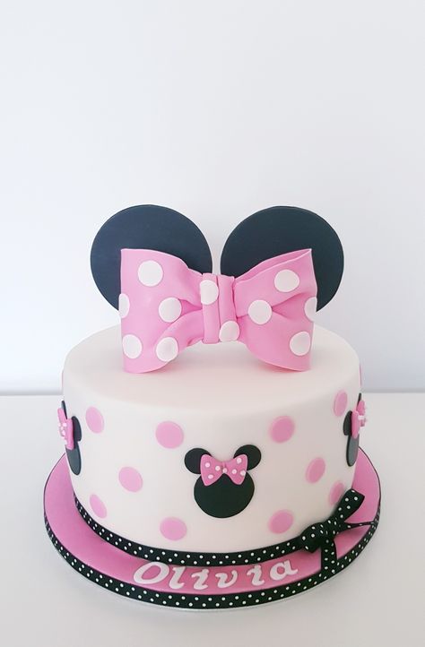 Mimi Mouse Cakes, Mini Mouse Cake Designs, Pastel Mini Mouse, Mini Mouse Cupcakes Ideas, Pink Minnie Mouse Cake, Minnie Mouse Cakes, Mini Mouse Birthday Cake, Minnie Mouse Birthday Cake, Mimi Birthday