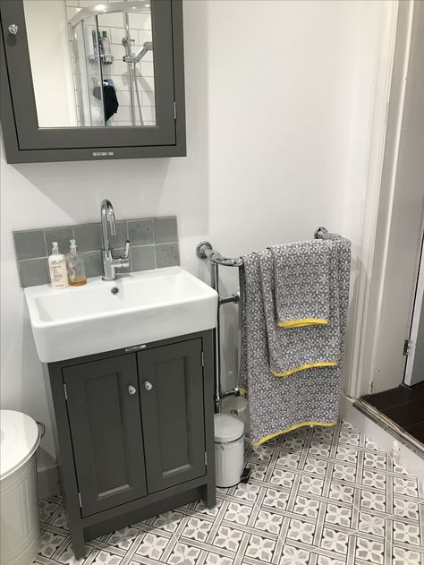 Downstairs Toilet Flooring, Cloakroom Sink Splashback, Laura Ashley Floor Tiles, Toilet Flooring, Sink Tiles, Laura Ashley Bathroom, Sink Splashback, Small Cloakroom, Cloakroom Sink