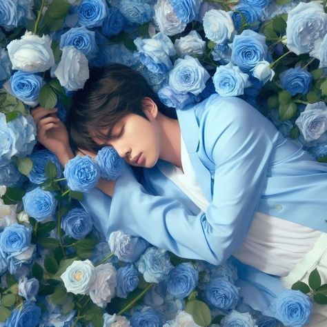 Jin Blue, Glitter Photography, Blue Exorcist Anime, Exorcist Anime, Kim Jin, Fake Love, Jungkook Abs, Bts Drawings, Army Girlfriend Style