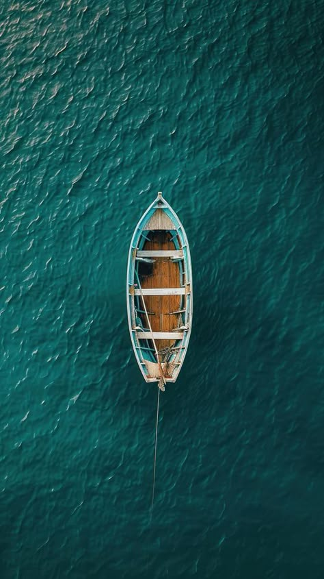 Aerial top down view of Boat boat watercraft sailboat. | premium image by rawpixel.com / Chalr Boat From Above, Boat Top View, Ocean Top View, Ocean Fishing Boats, Abstract Watercolor Paintings Tutorials, Senses Art, Boat Photos, Boat Aesthetic, Top Down View