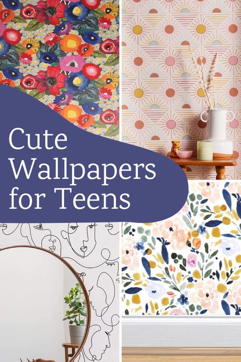 Teenage Wallpaper Bedroom, Wall Paper For Teen Girls Room, Teen Room Wallpaper Accent Wall, Teen Bathroom Wallpaper, Teen Girl Room Wallpaper, Teen Wallpaper Bedroom, Wallpaper Teenage Girl Room, Wallpaper For Teenage Girls Room, Teen Room Accent Wall