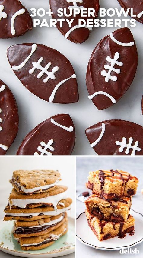 image Easy Supper Bowl Desserts, Superbowl Party Sweets, Sweet Superbowl Treats, Best Superbowl Desserts, Super Bowl Sweet Snacks, Dessert Recipes Superbowl, Sweet Super Bowl Snacks, Super Bowl Dessert Recipes, Desserts For Super Bowl Parties