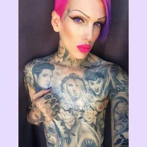 Jefree Star Jeffree Star Tattoos, Jeffrey Star, Theatre Makeup, Star Tattoos, Jeffree Star, Tatting, Piercings, Halloween Face Makeup, Tattoos