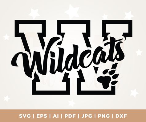 Football Spirit Signs High School, Wildcats Football Shirts, Wildcats Shirts Ideas, Wildcat Svg Free, Wildcats Svg Free, Wildcat Svg, Wildcats Svg Cricut, Wildcats Football Svg, Wildcat Spirit Shirts Svg