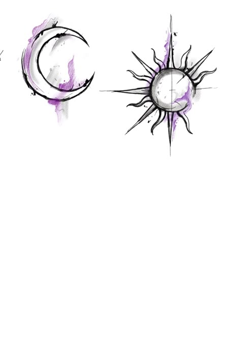 Nordic Sun Tattoo, Moon And Sun Watercolor, Dark Sun And Moon Tattoo, Moon And Sun Sketch, Sun And Moon Tattoo On Back, Sun Sketch Tattoo, The Sun And The Moon Tattoo, Twitches Sun And Moon Tattoo, My Sun And Stars Tattoo