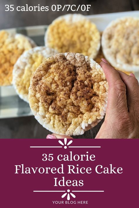 Plain, lightly salted, boring rice cakes has 35 calories per cake. Add flavor without adding calories by using delicious low calorie seasoning! Lightly Salted Rice Cake Recipes, Rice Cake Calories, Rice Cake Recipes Healthy, Quaker Rice Cakes, Caramel Rice Cakes, Rice Cakes Healthy, Health Beet, Chocolate Rice Cakes, Rice Cake Snacks