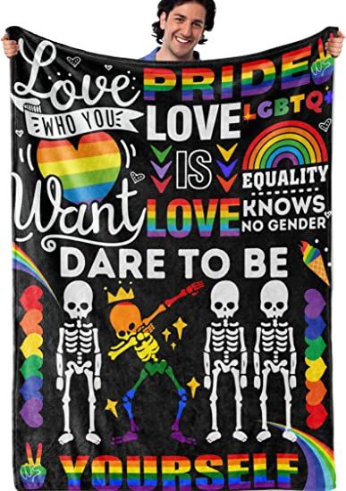 Amazon.com: InnoBeta LGBTQ Blanket, LGBT Gifts, for LGBTQ, Gay, Lesbian, Transexual, Friends, Besties, Gay Pride, Rainbow, Soft Throw Blanket Bed, Sofa Blanket - 50"x 65"… : Home & Kitchen Queer Gifts, Snuggle In Bed, Pride Quotes, Trans Boys, Lgbtqia Pride, Pride Stuff, Pride Art, Lgbt Love, Who You Love