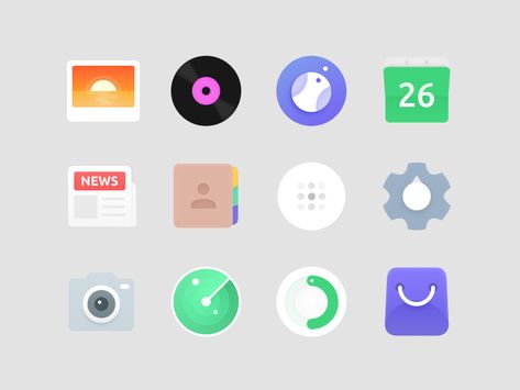 Another Style of Launcher Icons by FuQiang on Dribbble Setting Icon, Launcher Icon, Flat Design Icons, Title Design, Application Design, App Logo, Communication Design, Flat Icon, Glyphs