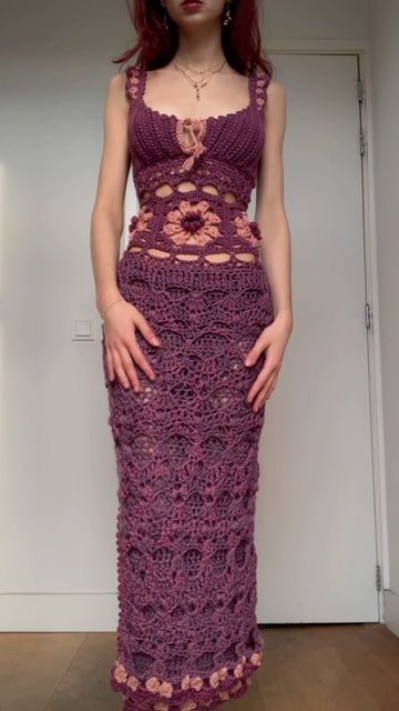 Crochet Dress Long, Crochet Dress With Beads, Yarn Making, Yarn Dress, Crocheted Dresses, Maxi Dress Crochet, How To Crochet A Dress, Lotus Dress, Crochet Maxi Dress Pattern