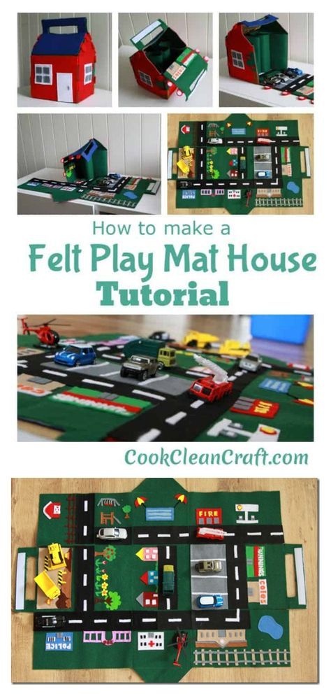 Felt Play Mat Diy, Play Mat Diy, Felt Car, Car Play Mats, Cute Storage Boxes, Felt Play Mat, Clean Crafts, Felt House, Toy Barn