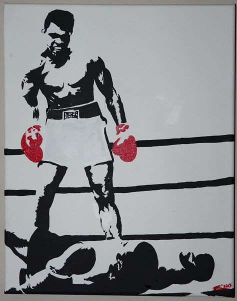 11X17 Muhammad Ali painting by me Mohammed Ali Tattoo, Muhammad Ali Tattoo, Muhammad Ali Art, Arabic Tattoo Design, Boxing Images, Mohamed Ali, Boxing Posters, Muhammed Ali, One Piece Tattoos