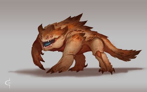 ArtStation - Chomper, Graey Erb Beast Creature, Creature Artwork, Cool Monsters, Fantasy Beasts, Alien Concept Art, Monster Concept Art, Creature Drawings, Alien Creatures, Fantasy Monster