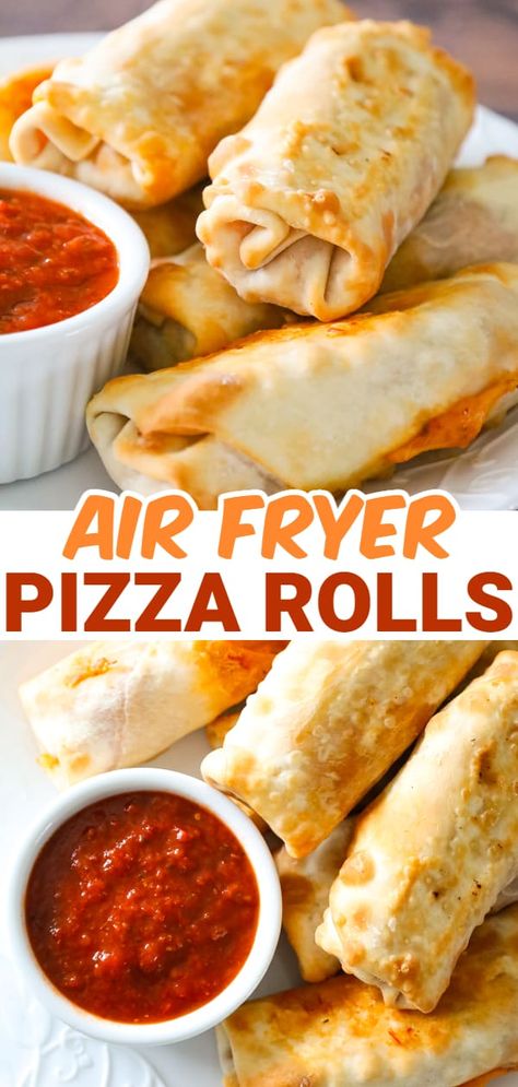 Recipes Using Egg Roll Wrappers, Air Fryer Pizza Rolls, Pepperoni And Mozzarella, Wonton Wrapper Recipes, Air Fryer Pizza, Pizza Roll Recipe, Pizza Pockets, Wonton Recipes, Air Fry Recipes