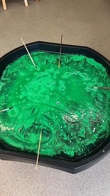 Matthew 👨‍🏫 Early Years Lead 👨‍🏫 on Instagram: "💚 Slippery Slime💚 What a great tuff tray set up, inspired by @reception_eyfs_teacher ! Using fairy liquid, paint and a bit of water mixed up, it make the perfect slimy concoction to practise writing our new sound of the day in! Our reception children were looking at the ‘s’ sound and once we finished phonics they were encouraged to write the letter in the tuff tray. Lots of mess, lots of fun! #ks1alldaylong #learningthroughplay #learn #learni Mark Making Early Years, Fairy Liquid, Monster Activities, Planet Order, Reception Class, Tuff Spot, Continuous Provision, Eyfs Activities, Monster Crafts