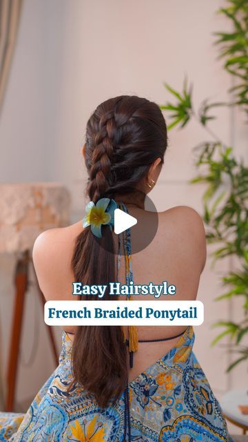 Ankita Kariya on Instagram: "Easy French Braided Ponytail ✨  This looks very complicated once done but the hairstyle is easy peasyy. Do try it out and don’t forget to save and share it with your girls 😌❤️ . . . . #easyhairstyle #hairstyle #braidedhairstyles #easybraids #frenchbraida #ankitakariya" French Ponytail Hairstyles, French Braided Ponytail, Easy French Braid, Hair Stayl, French Braid Ponytail, French Hair, Easy Braids, Braided Ponytail, French Braid