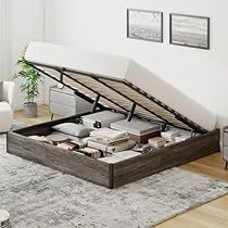 Lift Up Bed, Bed Frame Metal, Storage Platform Bed, Bed Frame Design, Wooden Platform Bed, Storage Platform, King Bed Frame, Bed Frame With Storage, Metal Bed