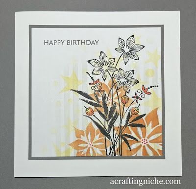 A Crafting Niche: Clarity Stamps "Star Flower Spray" Card Clarity Stamps Cards, Make A Birthday Card, Star Stencil, Flower Spray, Stamp Making, Christmas Star, Star Flower, Card Inspiration, Orange Blossom