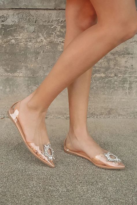 Neutral Heels, Nude Flats, Trendy Glasses, Rhinestone Flats, Wedding Flats, Fancy Shoes, Girly Shoes, Cute Boots, Prom Shoes