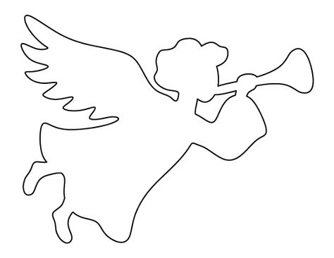 Christmas angel pattern. Use the printable outline for crafts, creating stencils, scrapbooking, and more. Free PDF template to download and print at http://patternuniverse.com/download/christmas-angel-pattern/ Angel Template, Biblical Christmas, Angel Pattern, Paper Angel, Christmas Stencils, Angel Crafts, Applique Templates, Free Christmas Printables, Holiday Patterns