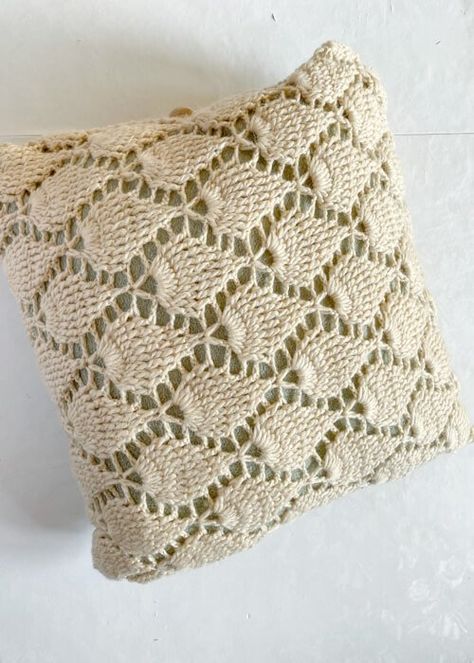 Spring Leaves Pillow Cover — Pams Cozy Corner Quick Crochet Throw, Crochet Throw Pillow Cover, Crochet Throw Pillow, Corner Crochet, Spring Leaves, Crochet Decor, Back Post Double Crochet, Front Post Double Crochet, Crochet Pillows