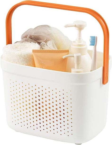 TAILI Portable Shower Caddy Basket Tote, Plastic Shower Basket with Handle, Dorm Room Essentials Toiletry Caddy for Dorm College Bathroom Cleaning Camping - assorted colors College Dorm Shower Caddy Ideas, Cute Shower Caddy, Dorm Shower Caddy, College Bathroom, Shower Grab Bar, Bathroom Caddy, College Dorm Room Essentials, Plastic Shower, Orange Bathrooms