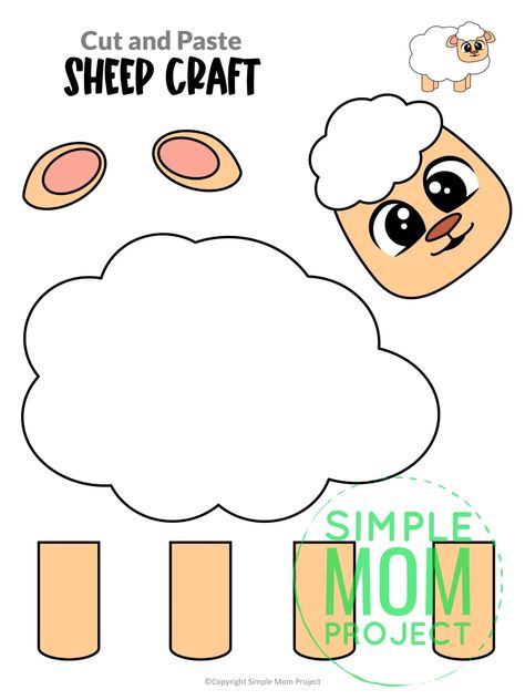 Printable Crafts For Preschoolers, Build A Cow Printable, Printable Sheep Craft, Cow Template Free Printable Farm Animals, Farm Animals Template, Farm Animals Activities For Preschoolers Free Printable, Sheep Crafts For Toddlers, Sheep Crafts Preschool, Sheep Craft Template