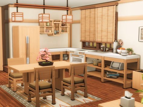 Asian Kitchen, Japanese Kitchen, Sims 4 Cc, The Sims 4, Comfort Zone, The Sims, Sims 4, Home Kitchens, Art