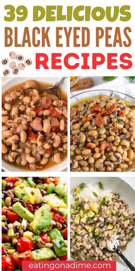 Black Eyed Peas And Ham Recipe, Black Eyed Peas Recipe New Years, Black Eyed Peas Recipes, Vegan Black Eyed Peas Recipe, Blackeyed Pea Recipes, Cooking Black Eyed Peas, Peas Recipes, Blackeyed Peas, Black Eyed Peas Recipe