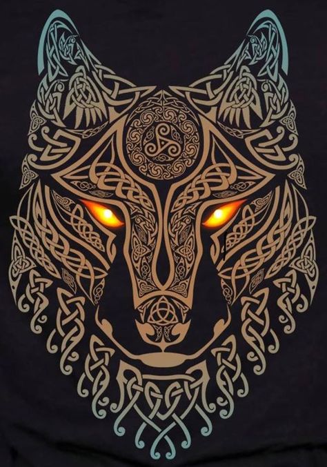 Fenrir Tattoo Design, Norse Knotwork, Fenrir Tattoo, Viking Warrior Tattoos, Norse Mythology Tattoo, Arte Viking, Viking Tattoo Sleeve, Rune Tattoo, Celtic Tattoo