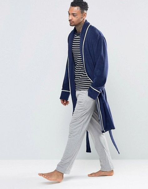 Mens Lounge, Lounge Fashion, Mens Outfit Inspiration, Mens Loungewear, Home Outfit, Dressing Gown, Mens Pajamas, Piping, Boy Outfits