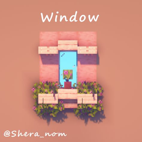 Heart Window Minecraft, Minecraft Decor, Minecraft Room Decor, Minecraft Wall, Blossom House, Mc Builds, Rumah Minecraft Sederhana, Minecraft Things, Bangunan Minecraft