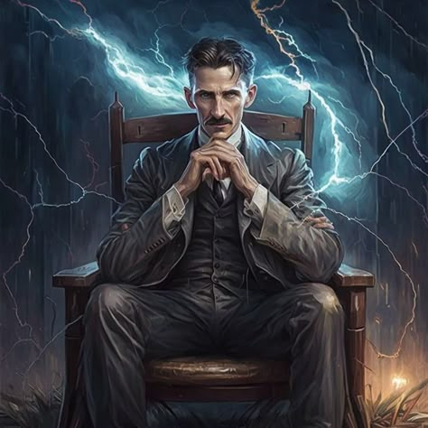 Tesla Scientist, Nikola Tesla Art, Wallpaper Ideas Iphone, Chemistry Posters, Nicola Tesla, Nicolas Tesla, Colors Of Fire, Animation Stop Motion, Gentleman Aesthetic